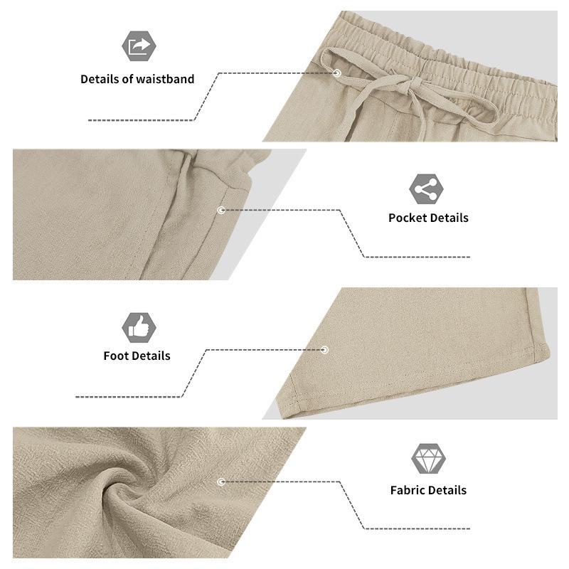 Men's Linen Casual Hooded Shirt & Shorts Set - Breathable, Long-Sleeved, Two-Piece.
