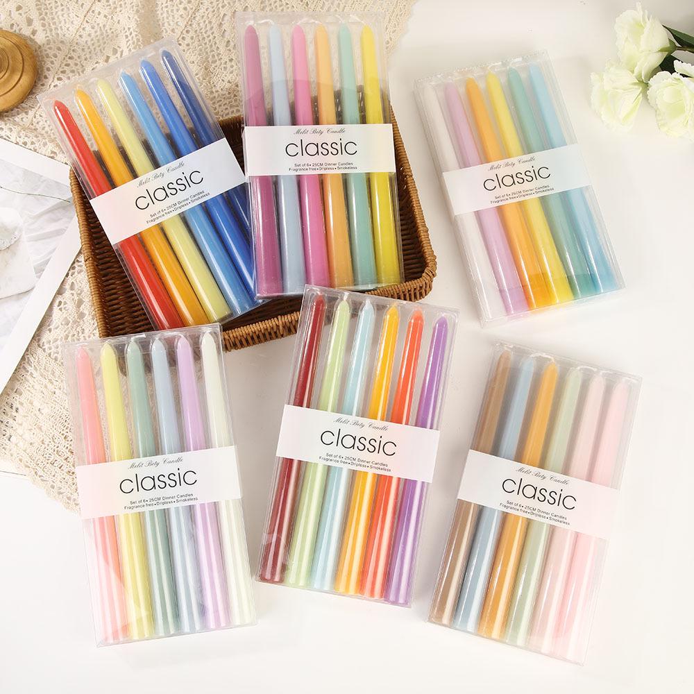 10-inch Dopamine Color Taper Candle for Romantic Weddings and Home Decor
