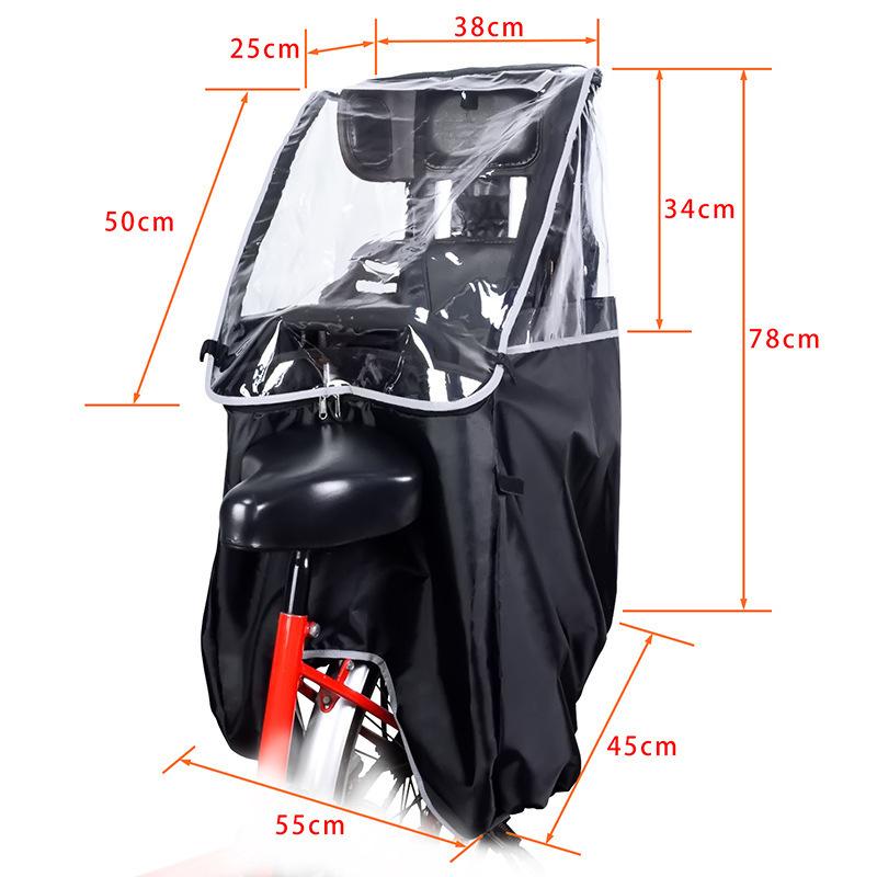 

Bicycle Child Seat Canopy Cover Waterproof Bike Child Seat Rain Canopy Bicycle Rain Cover with Transparent Window Universal Pad