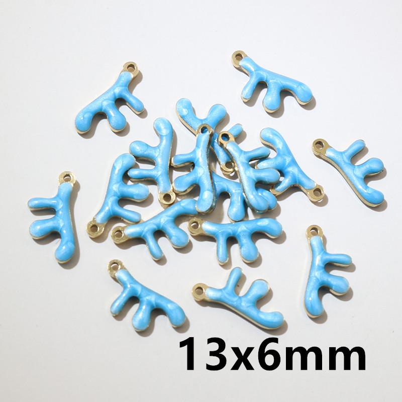 20pcs Stainless Steel Enamel Small Cute Charms Pendant Fish Starfish Coral Reef DIY Jewelry Making Accessories Findings