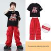 Kids' Hip Hop Dance Outfit: Boys' Trendy Set & Girls' Crop Top with Cargo Pants - Summer Jazz Performance Wear