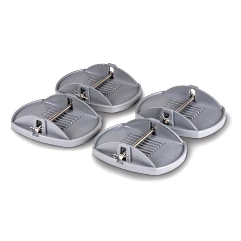 4Pcs Almofadas estabilizadoras de pernas com pinos para terrenos irregulares, estabilidade aprimorada e posicionamento seguro no solo