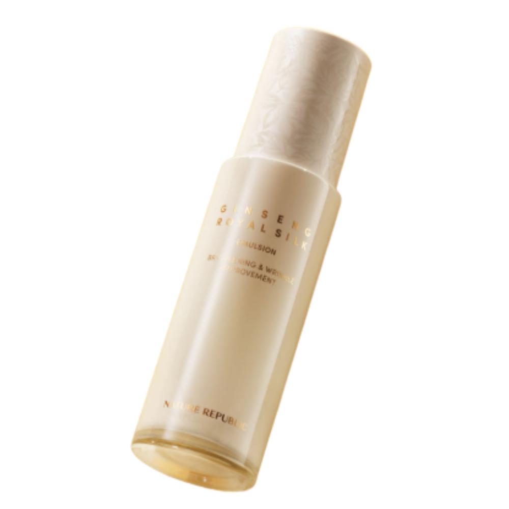 

NATURE REPUBLIC Ginseng Royal Silk Emulsion 120ml Premium Anti-Wrinkle & Nourishing Moisturizer with 99% Pure Gold and Red Ginseng