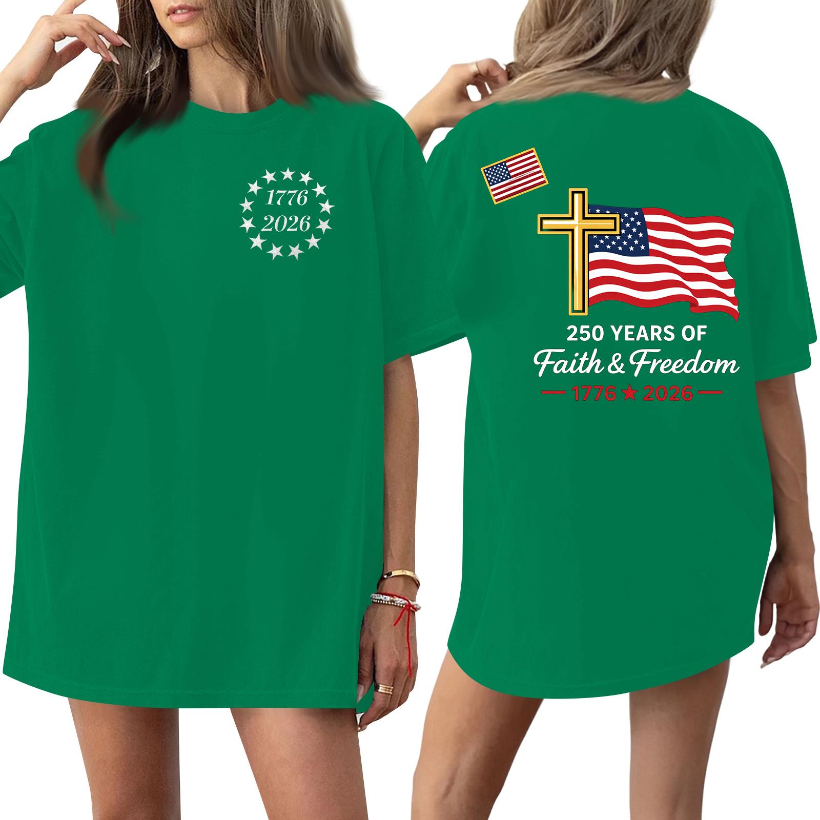 

Womens Spring Tops 250 Years and Graphic Summer Shirts for Women Womens Summer Shirts Tshirts Shirts for Women M зелёный
