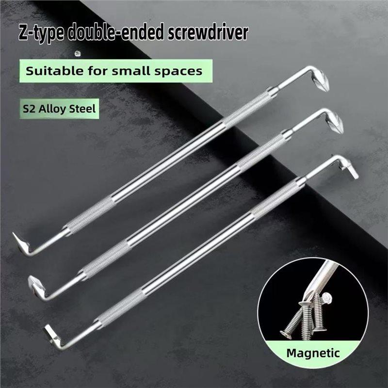ABBP-3PC 90 Degree Z-Type Double Ended Screwdriver Set 90 Degree Screwdriver Wrench,Screwdriver Bit Suitable For Tight Spaces