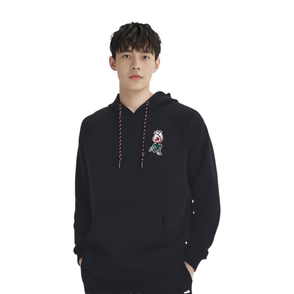 Under Armour Rose Letter Print Heavyweight Cotton Training Hoodie Men Hoodies Black 1379688-001