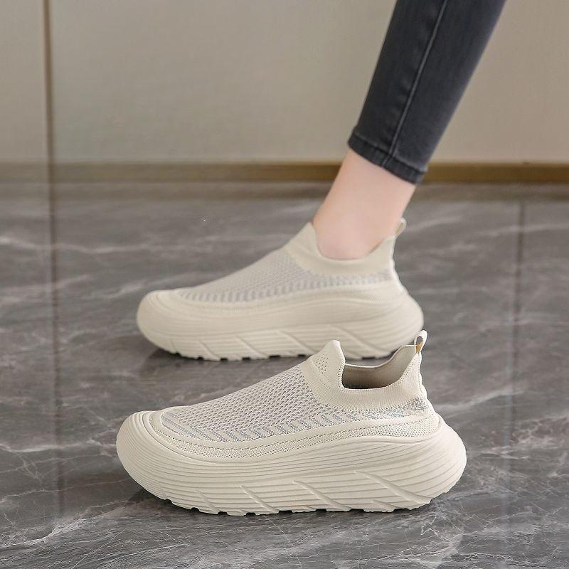 Women's Mesh Breathable Shoes Slip on High Platform Ladies Footwear Spring Autumn Y2k Fashion Walking Designer Luxury Light 39