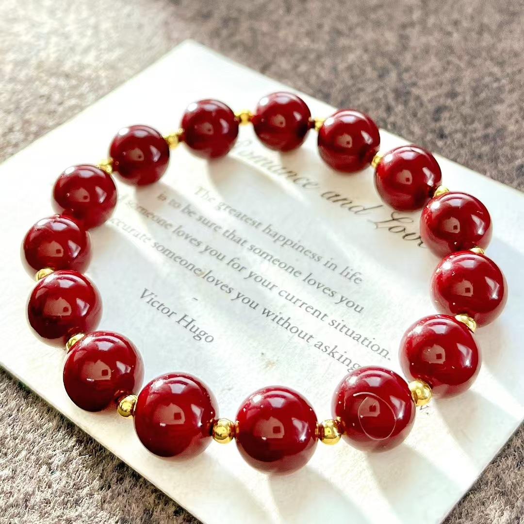 

Vintage High Quality Ankara Red Artificial Crystal Pearl Bracelet Bracelet