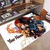 Custom Name Crystal Velvet Rug,Demon Slayer Comfortable Anti Slip Floor Mat For Room Decoration