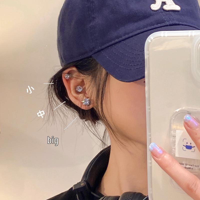 Versatile Zircon Diamond Magnetic Ear Cuffs & Studs for Women - No Piercing Required