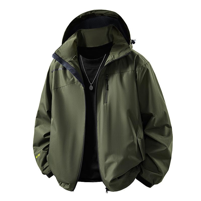 Autumn Thin Men's Outdoor Sports Mountaineering Single-charge Jacket Men's Hooded Detachable Jacket