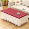 Elegant Lace Border Perm Dust Cover Rectangular Waterproof Coffee Table Cloth European Style Minimalist Oil Resistant Mat