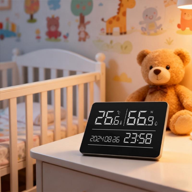 Electronic Clock Featuring Accurate Thermometers Hygrometer&Digital Calendar Suitable for Indoor Environment Monitoring