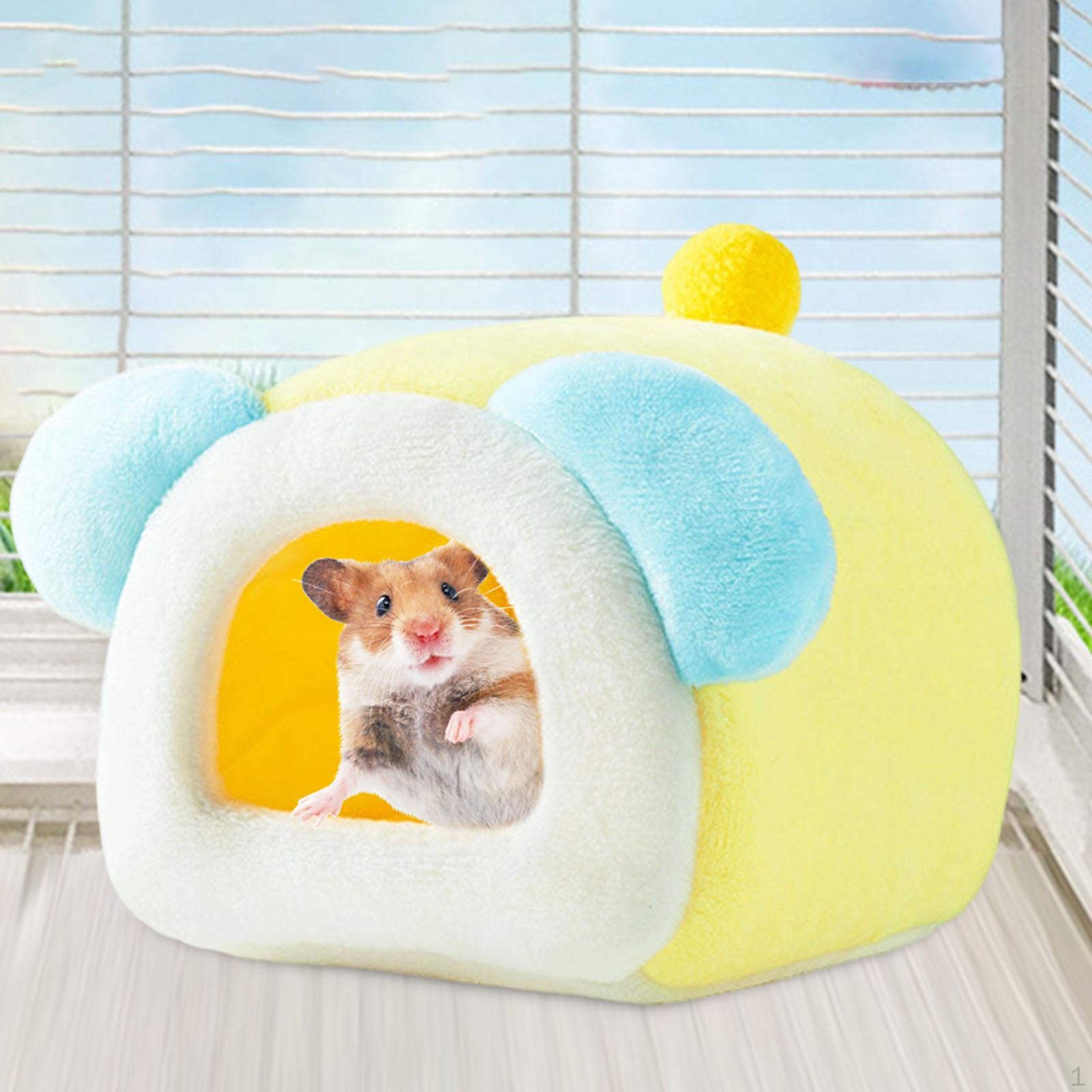 

A Warm And Cozy Animal-shaped Hamster Nest, for Winter. It Also Works As Cave Guinea Pigs Blue Yellow