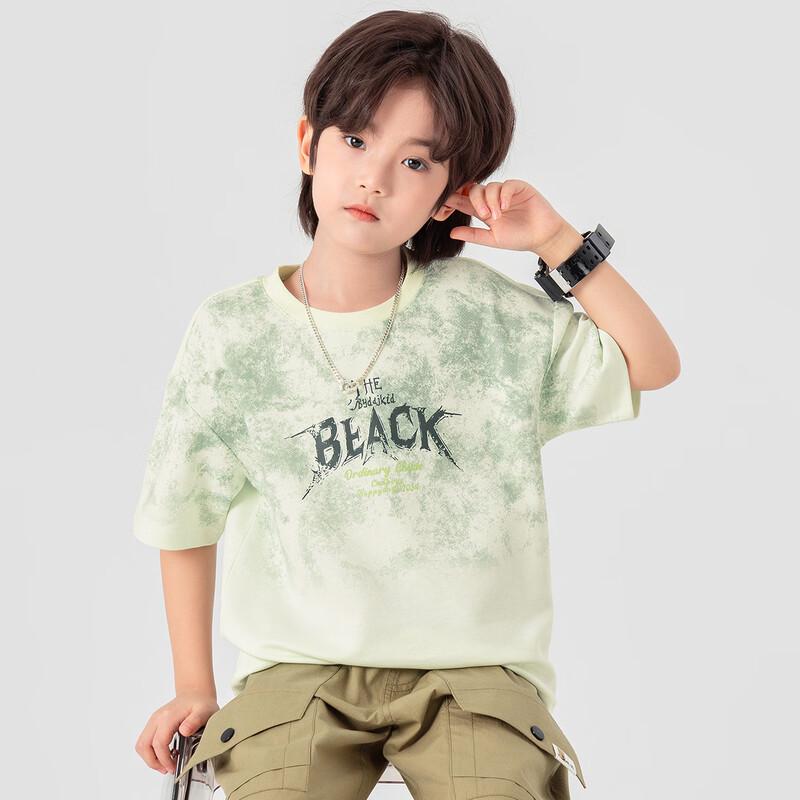 DODO Boys' Cool-Feel Gradient Tie-Dye Short Sleeve Cotton T-Shirt