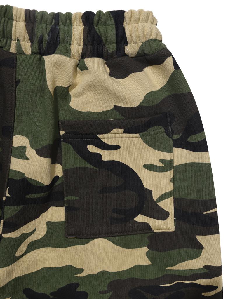 GAINSBORO Single-Pleat Wide Sweatpants_Camo Beige