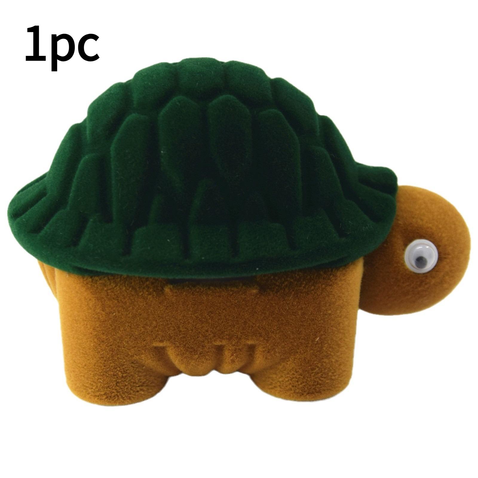 

1pc Little turtle shape jewelry box,Flocked tortoise jewelry box gift packing box,trinket packaging box, necklace earrings