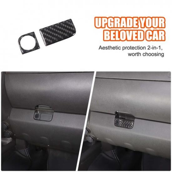 Carbon fiber Co-pilot Storage Box Handle Trim Sticker For Nissan Frontier 05-21