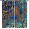 Galaxy Mandala Bedroom Curta - Boho Geometric Colorful Pattern - W42 * L45 Inches