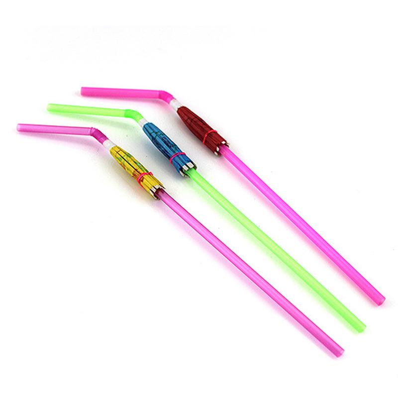 20/50PCS Creative Assorted Color Umbrella Decorative Straws Random Mix Color Disposable Beverage Straw Festival Party Supply ZYF