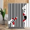 Fashion Girl Pattern Shower Curtain Black White Stripe Bathroom Decor Accessories American Style Bath Curtains Waterproof Cloth