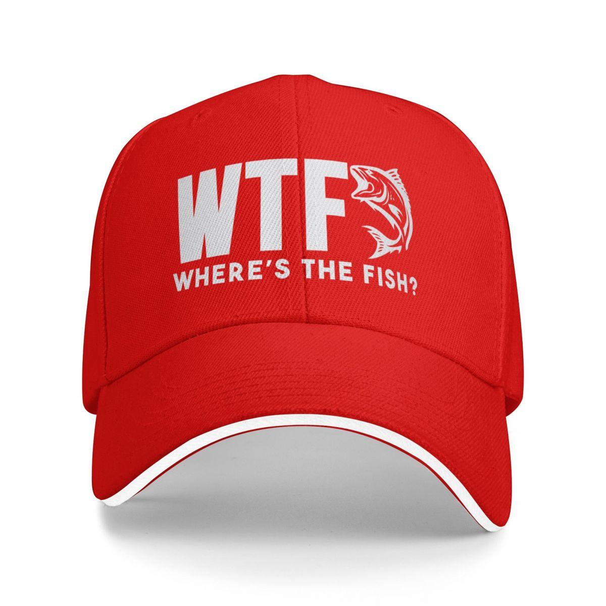 WTF Wheres The Fish FisherUnisex Baseball Cap Winter hat Unisex hat hiking hat Golf Womens Hats Unisexs