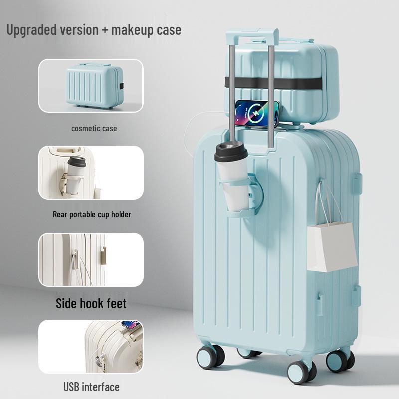 Multifunctional Trolley Suitcase: 20-inch Carry-On & 26-inch Large Capacity with Universal Wheels, Ideal for Students and Travelers