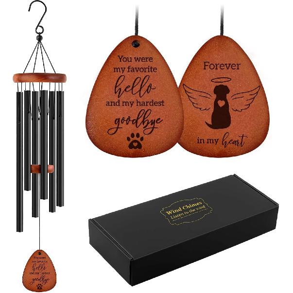 Pet Memorial Gifts, Dog Memorial Gifts for Loss of Dog, 25.5 Inch Wooden Sympathy Wind Chimes, Loss of Dog Sympathy Gift, Dog Bereavement Memorial Dog