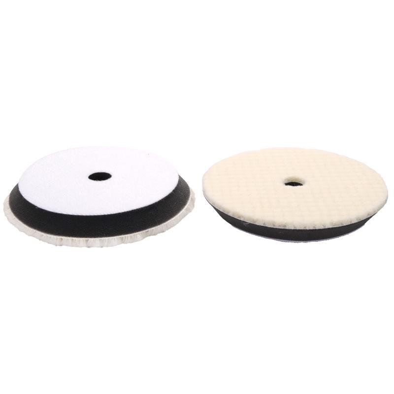3-7" Self-Adhesive Beveled Japanese Wool Pad for Car Detailing & Polishing