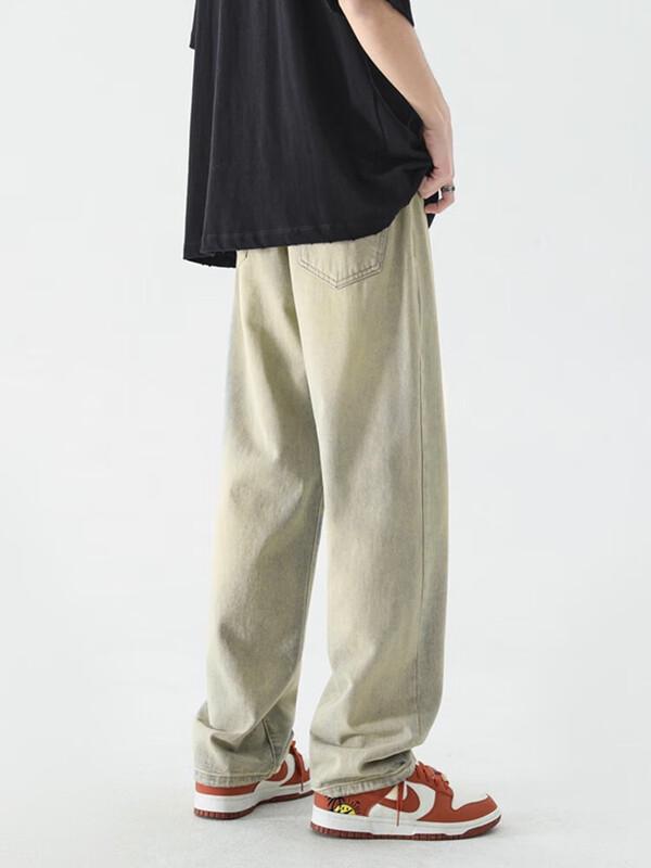 Dingfengbaoluo Men's High Street Wide Leg Pants