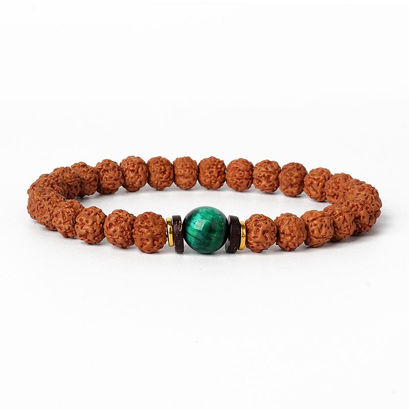 Natural Wood Star Moon Bodhi Seeds Bead Bracelet Promotes Meditation Wisdom & Good Luck Fortune Enlightenment Harmony Jewelry