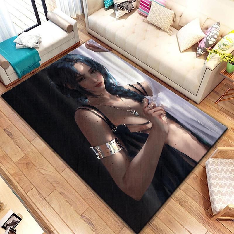 Bivariate ghostblade beautiful Painting Carpet for Living Room Large Area Rug Black Soft Carpet Home Decoration Mats Boho Rugs