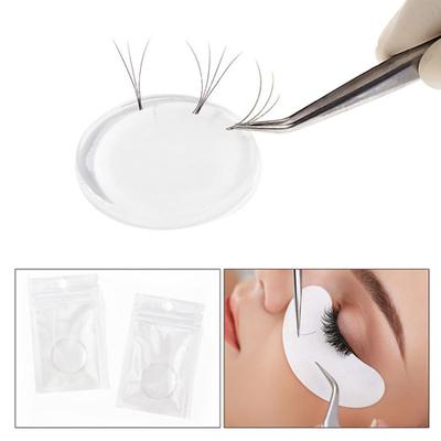 Silicone Clear Round Dot Eyelashes Extension Grafting Lashes Pad Pallet Stand