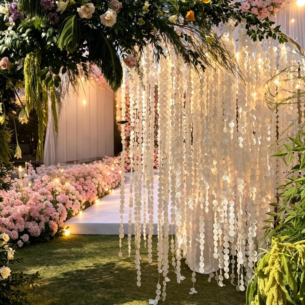 5cm Mother-of-Pearl Slices for Wedding Decorations and DIY Projects - Perfect for Wind Chimes, Curtains, and Hanging Ornaments