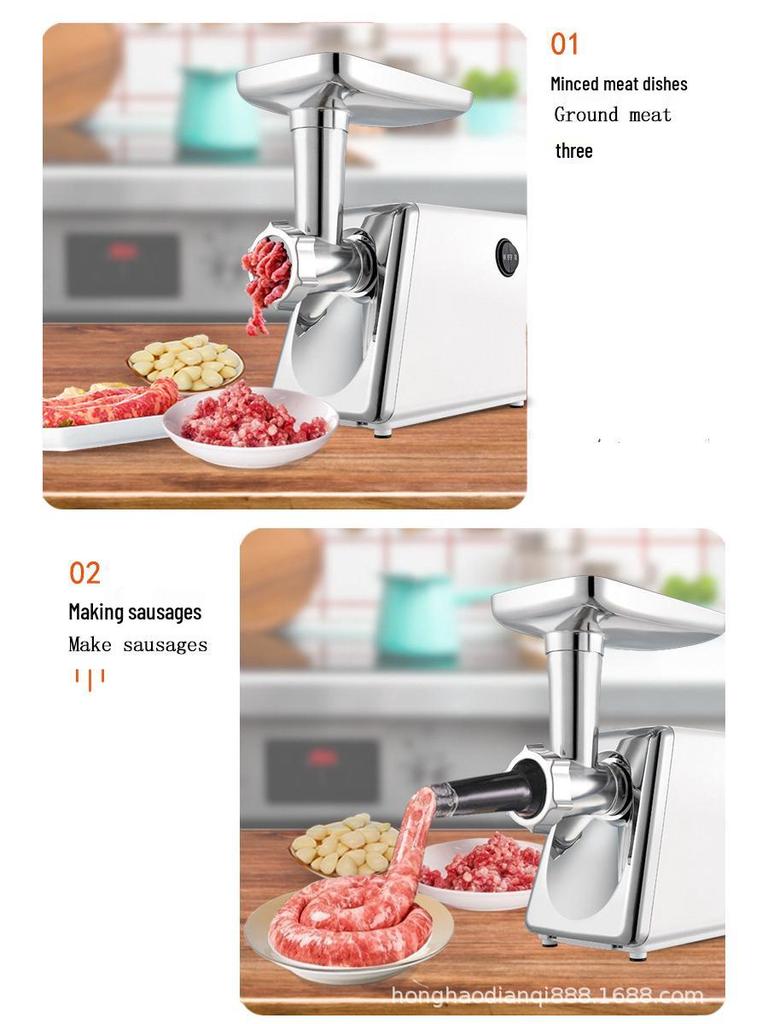 Meat Grinder & Sausage Stuffer - 220V/110V, UK/Europe Standard, with Vegetable Cutter