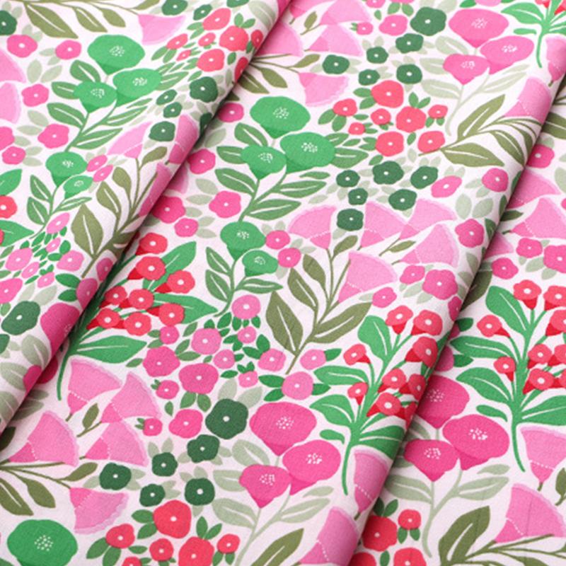 100x150cm French Sweet Floral Fabric Pure Cotton Printed Poplin Fabric Girl Dress Clothing Fabric Handmade DIY Accessories