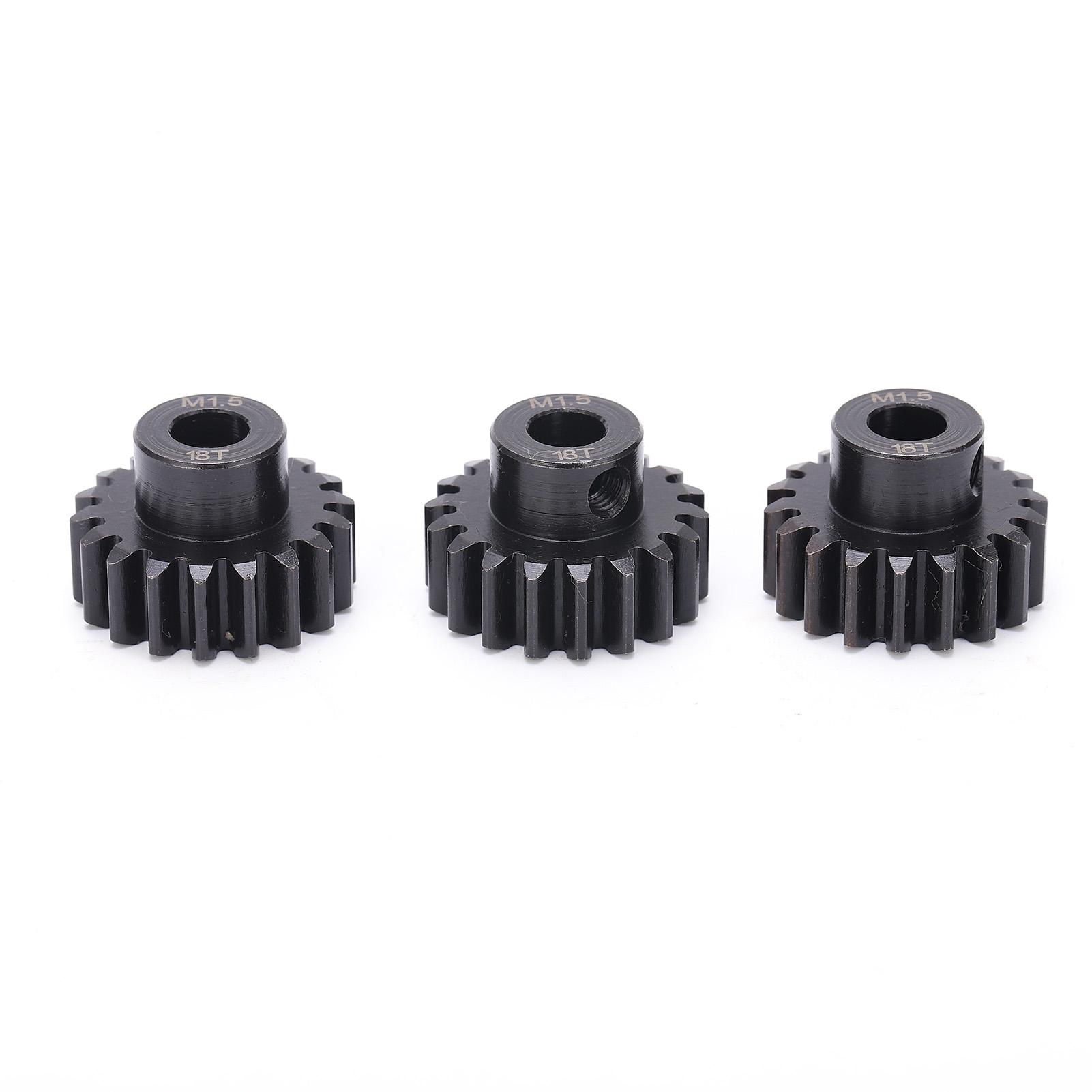 

3PCS Steel Pinion Motor Gear M1.5 8mm 18T Shaft for 16 15 RC Model Car Motor