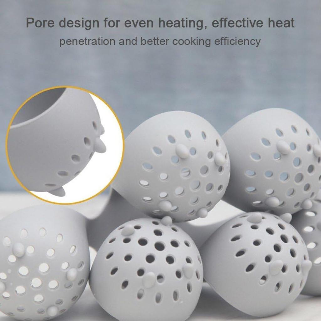 Dírkované silikonové ramekiny na vaření vajec pro fritézu, mikrovlnku, pošírovač vajec, teplotně odolný tác na vejce, stojan na vejce, kuchyňské pomůcky