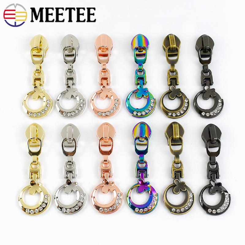 Meetee 5/10/20Pcs 5# Zipper Sliders for Nylon Zip Tapes Sewing Zippers Puller Closure Ziper Clothes Bag Zips Repair Accessories