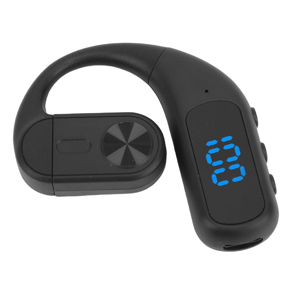 Wireless Earpiece Bluetooth Stereo Ear Hook Single Ear Business Sport Earphone with Noise Canceling Mic Digital Display