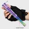 Foldable Practice Training Butterfly Comb Stainless Steel Beard Moustache Brushe Salon Hairdressing Styling Tool