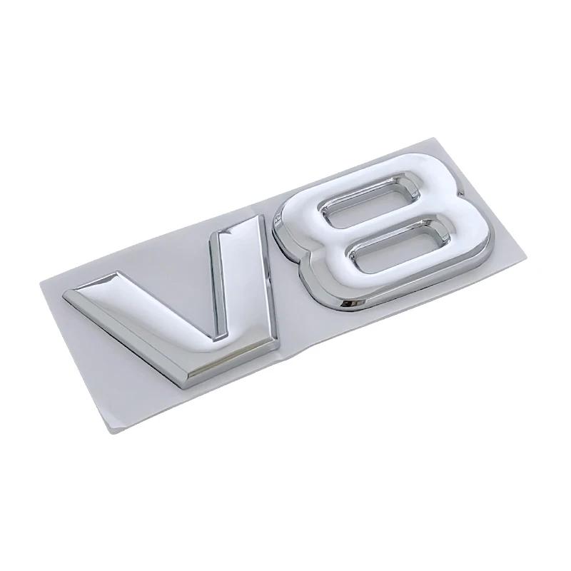 3d Metal Chrome V6 V8 Logo Fender Trunk Emblem Badge Sticker Decals Accessories