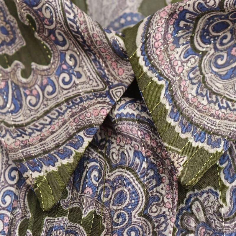 Kaslead New Arrival Women's Fashion Style Fashion Metal Color Line Print Shirt 2539149