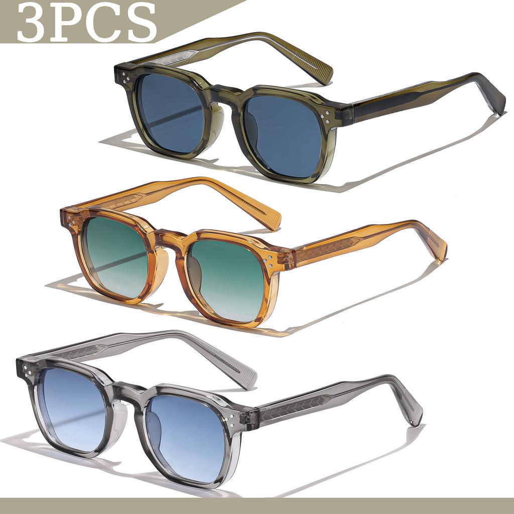 1/2/3 Pcs Wholesale New Square Retro Sunglasses Men Fashion Punk Sun Glasses Women Travel Eyewear Lunette De Soleil Femme UV400