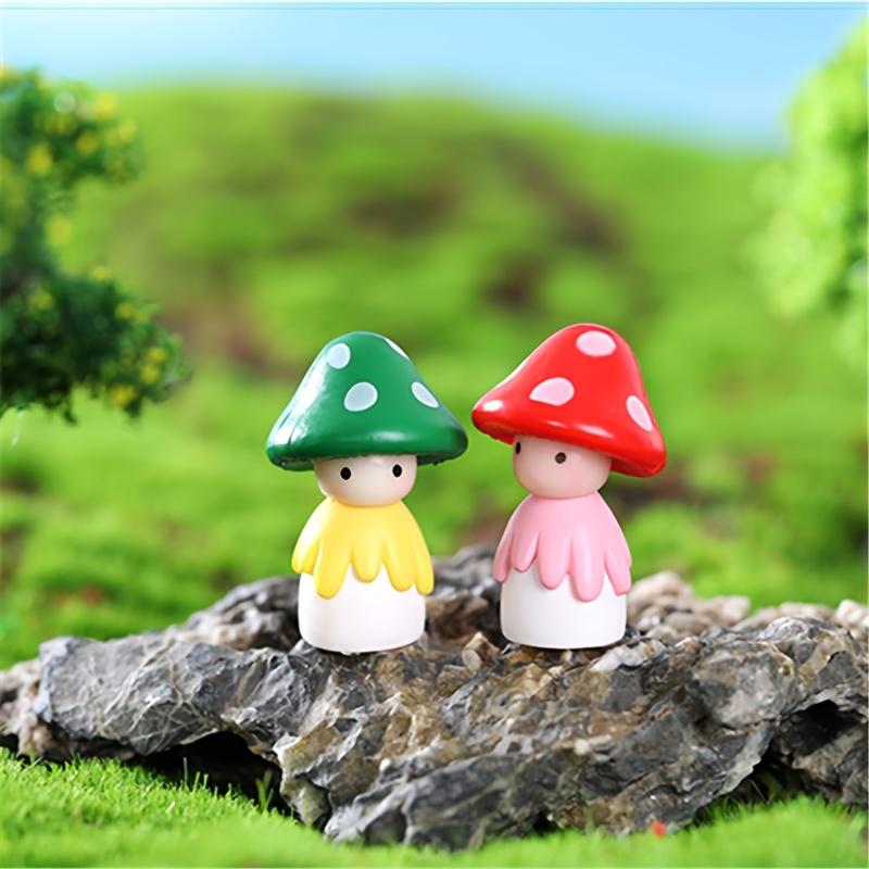 [4/8 Mushroom Fairy Dolls] 4/8 Resin Mushroom Fairy Dolls | Creative Cartoon Statues, Suitable for Fairy Garden Decoration, Cake