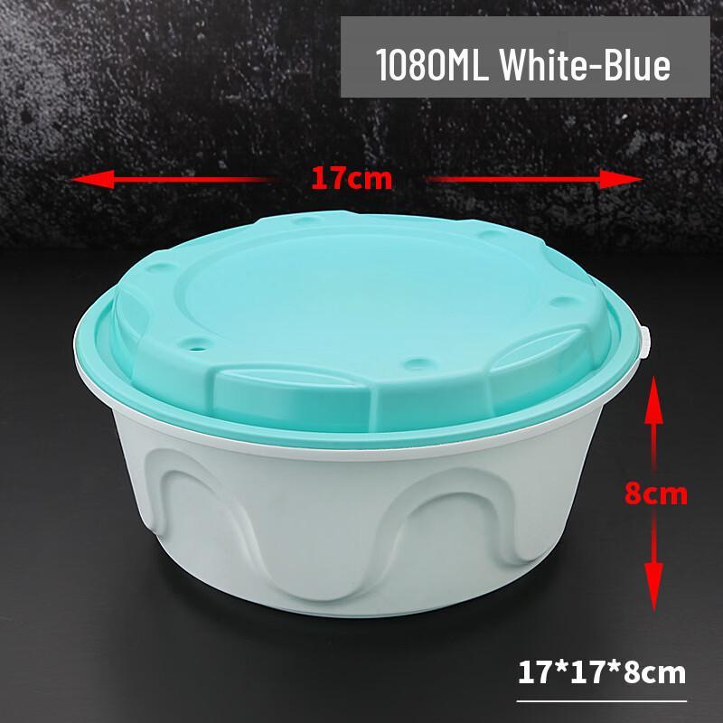 Handun 1080ml Disposable Round Takeaway Container with Anti-Theft Buckle
