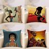 Decorative Tribal African Women Lifestyle Cushion Cover Stylish Linen Pillow Case For Unique Home Decor