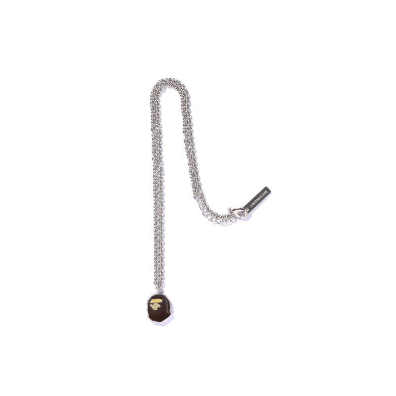 A Bathing Ape SS25 Ape Pattern Pendant Brass Necklace Unisex necklace 0ZXJWM022821P F,Coffee BWX