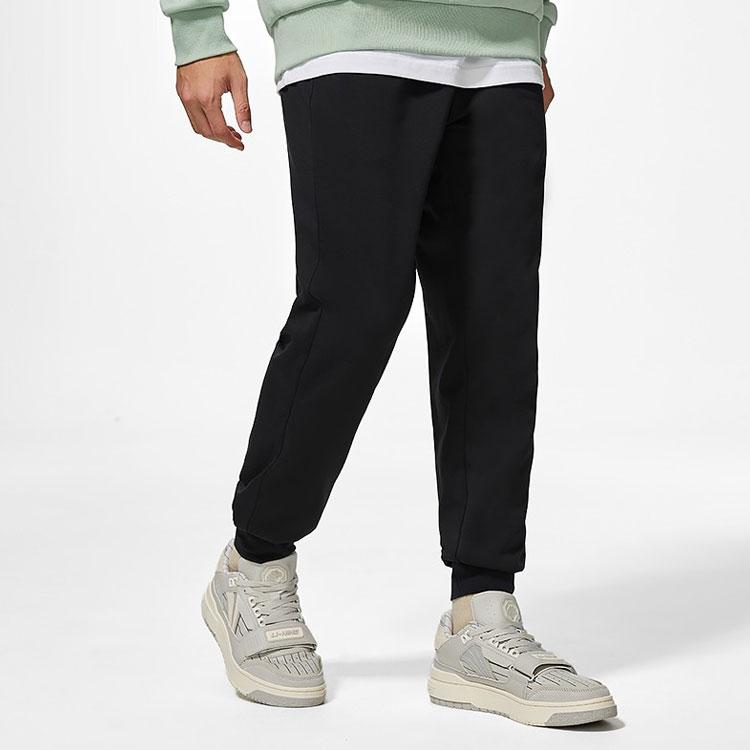 Li-Ning Badfive Series Loose Solid Color Knit Joggers Men Bottoms Black AKLS639-2