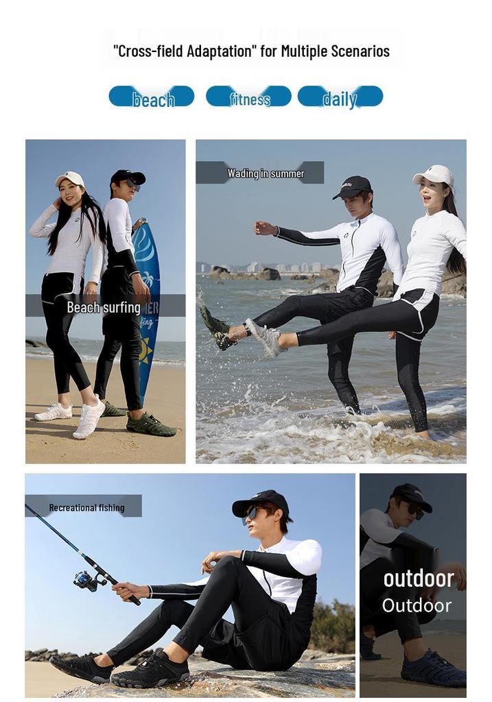 Unisex Quick-Dry Breathable Non-Slip Wading Shoes for Beach, Outdoor, and Swimming - Five-Finger Design